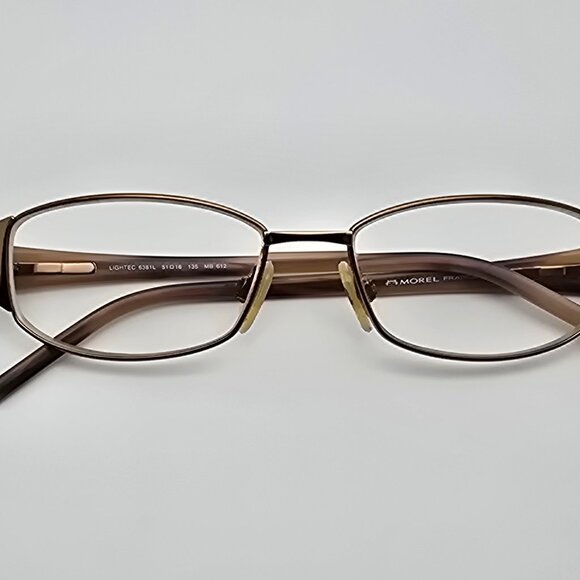 Morel Lightec 6381L MB 612 Gold Horn Eyeglasses Frame w/ Case France 51-16-135 main image 5
